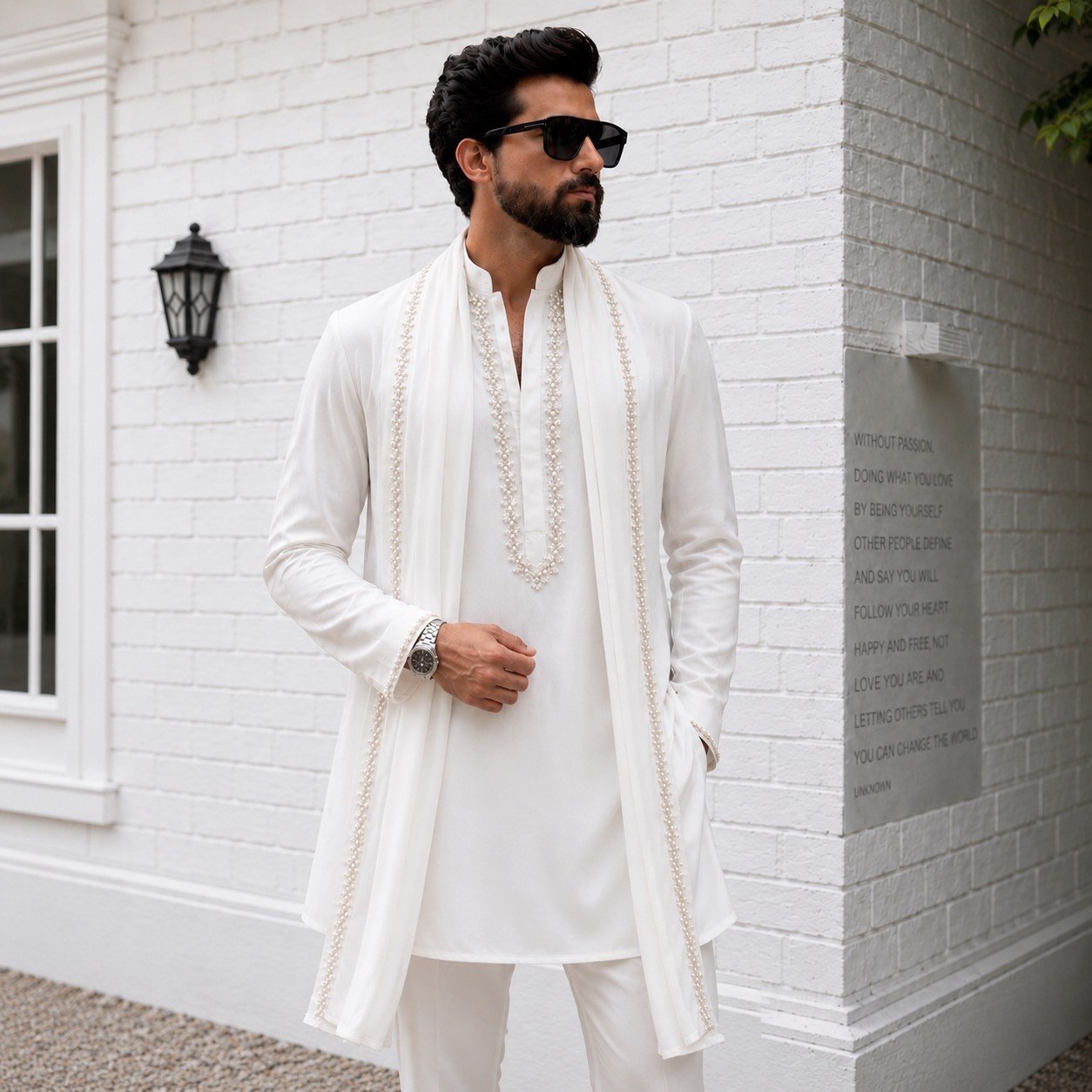 Hand Embroidered Short Kurta With Dupatta