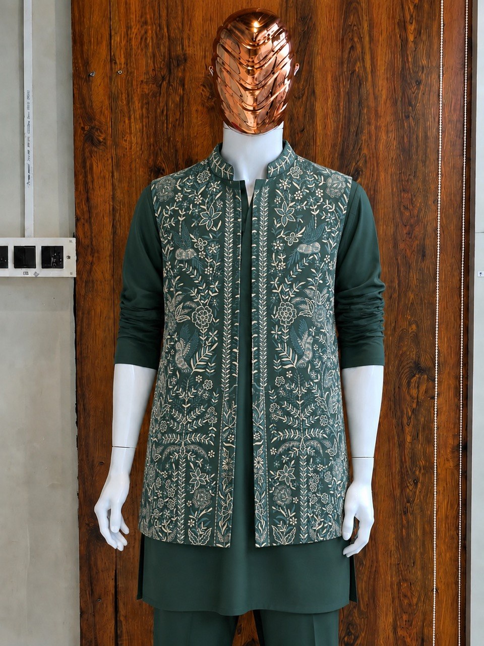 Thread Embroidered Kurta Jacket Set