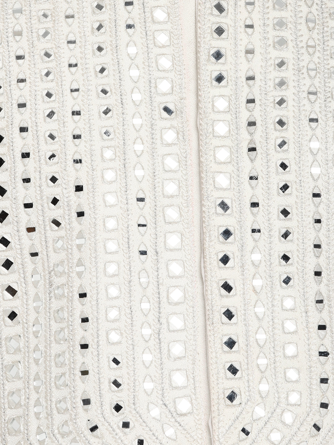 Real Glass Worked Full Buttoned Kurta Set