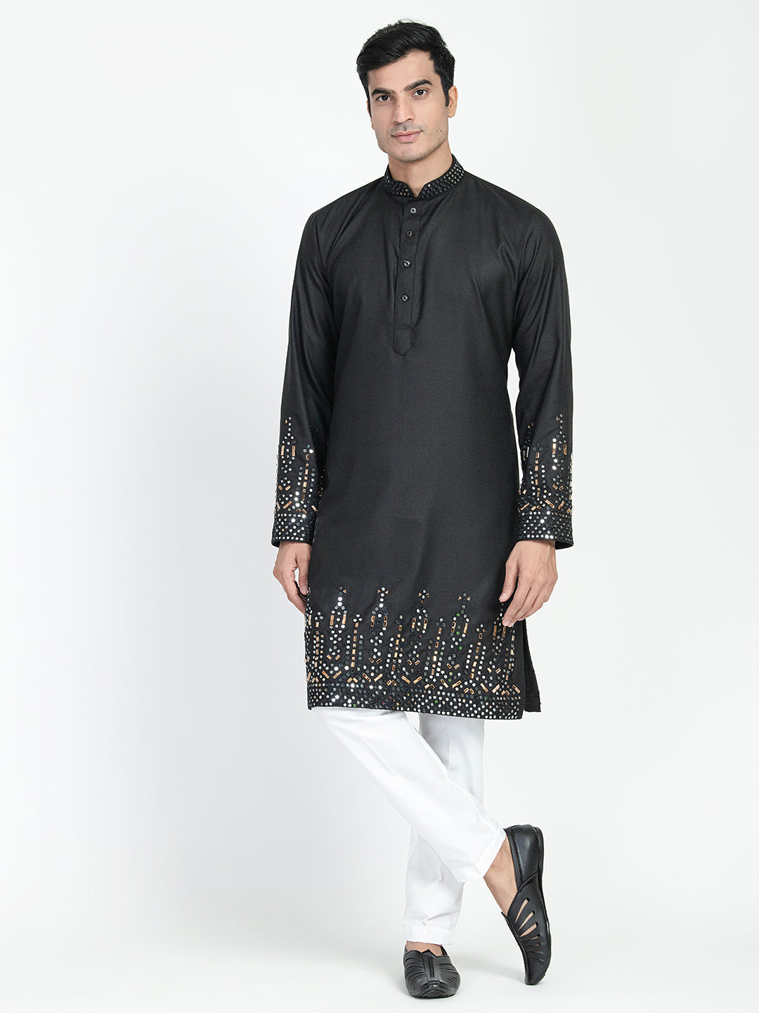 Hand Embroidered Glass Work Kurta Set