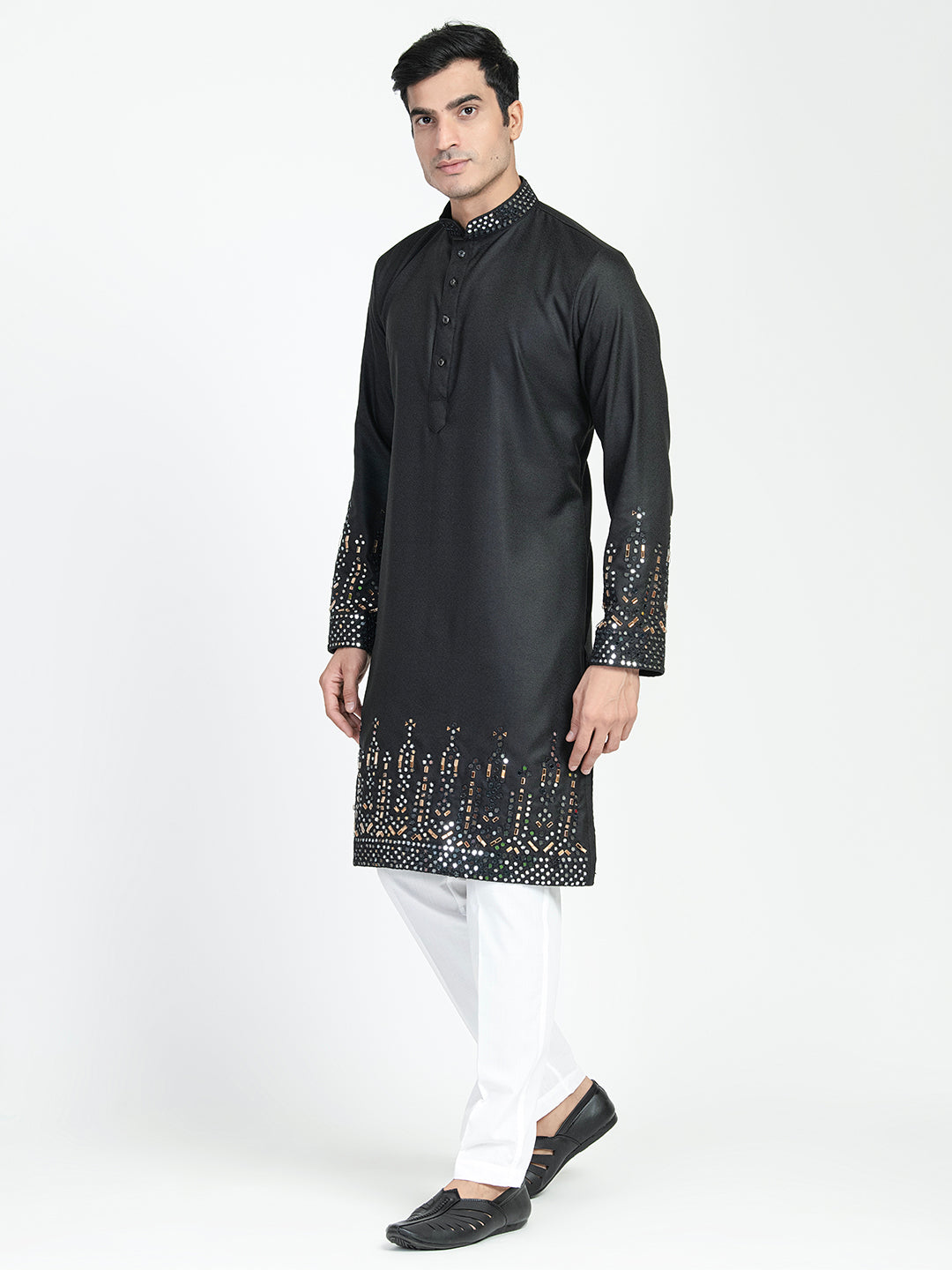 Hand Embroidered Glass Work Kurta Set