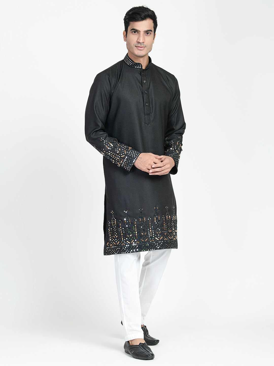 Hand Embroidered Glass Work Kurta Set
