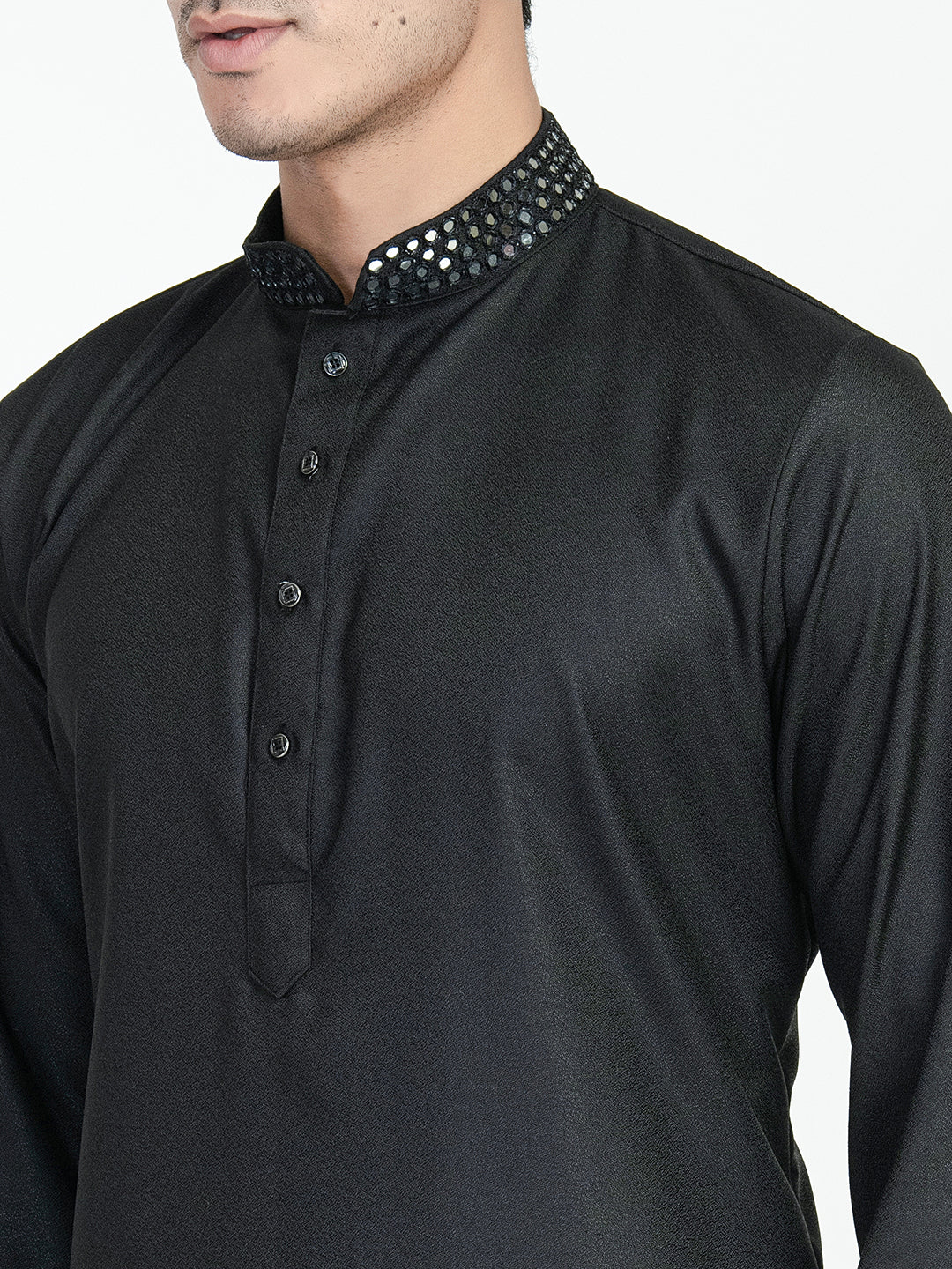 Hand Embroidered Glass Work Kurta Set
