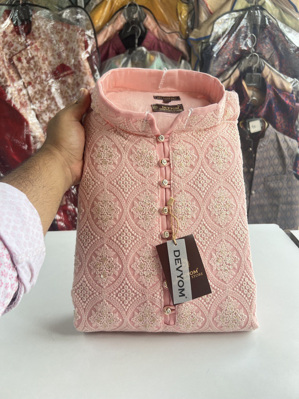 Lucknowi Sequins Worked Chikankari Kurta Set