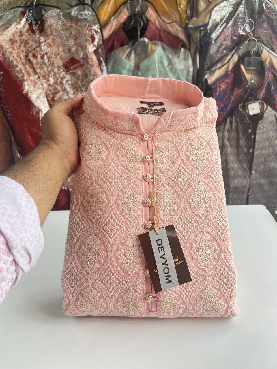 Lucknowi Sequins Worked Chikankari Kurta Set