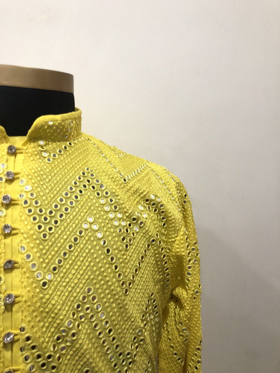 Ombre Effect Mirrorwork Kurta Set