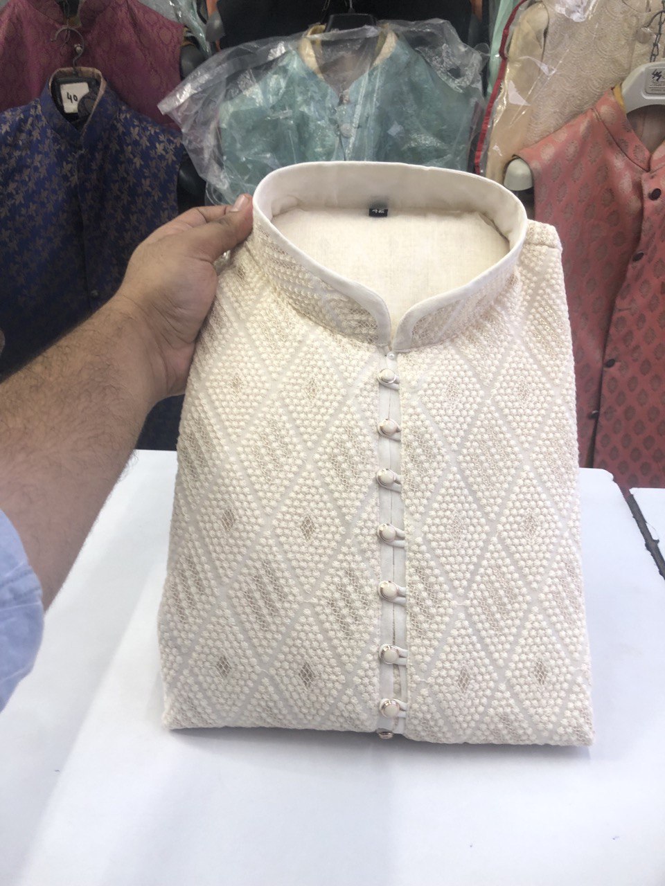 Lucknowi Sequins Worked Chikankari Kurta Set