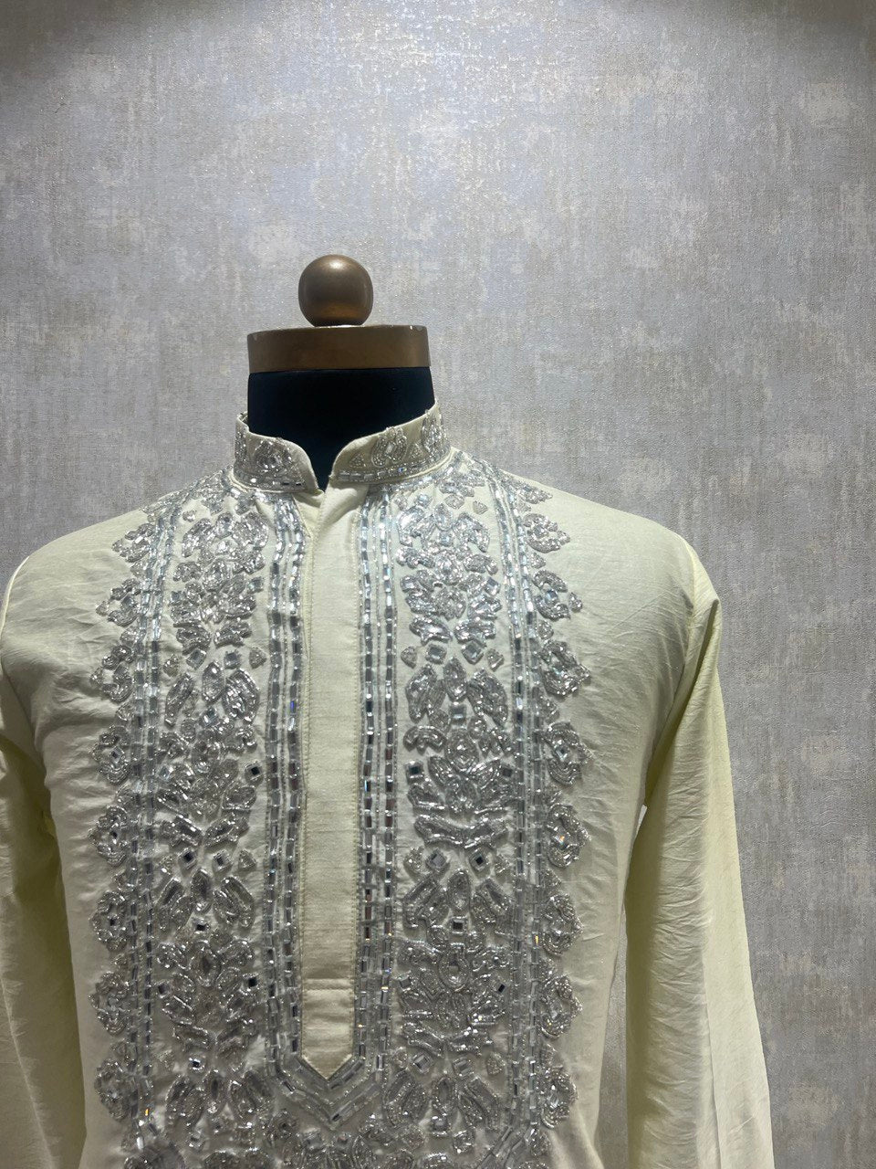 Hand Embroidered Real Glass Work Kurta Set