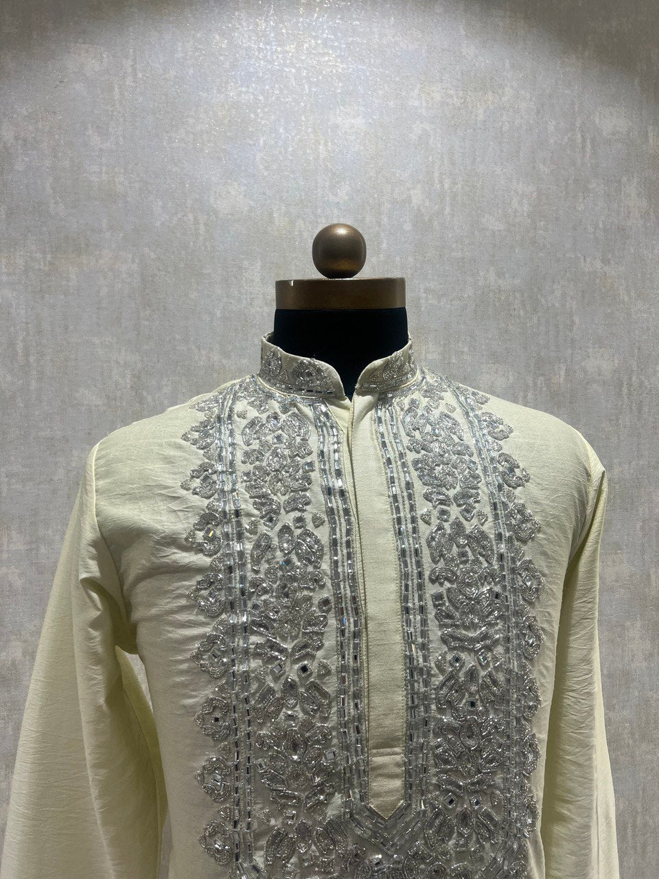 Hand Embroidered Real Glass Work Kurta Set