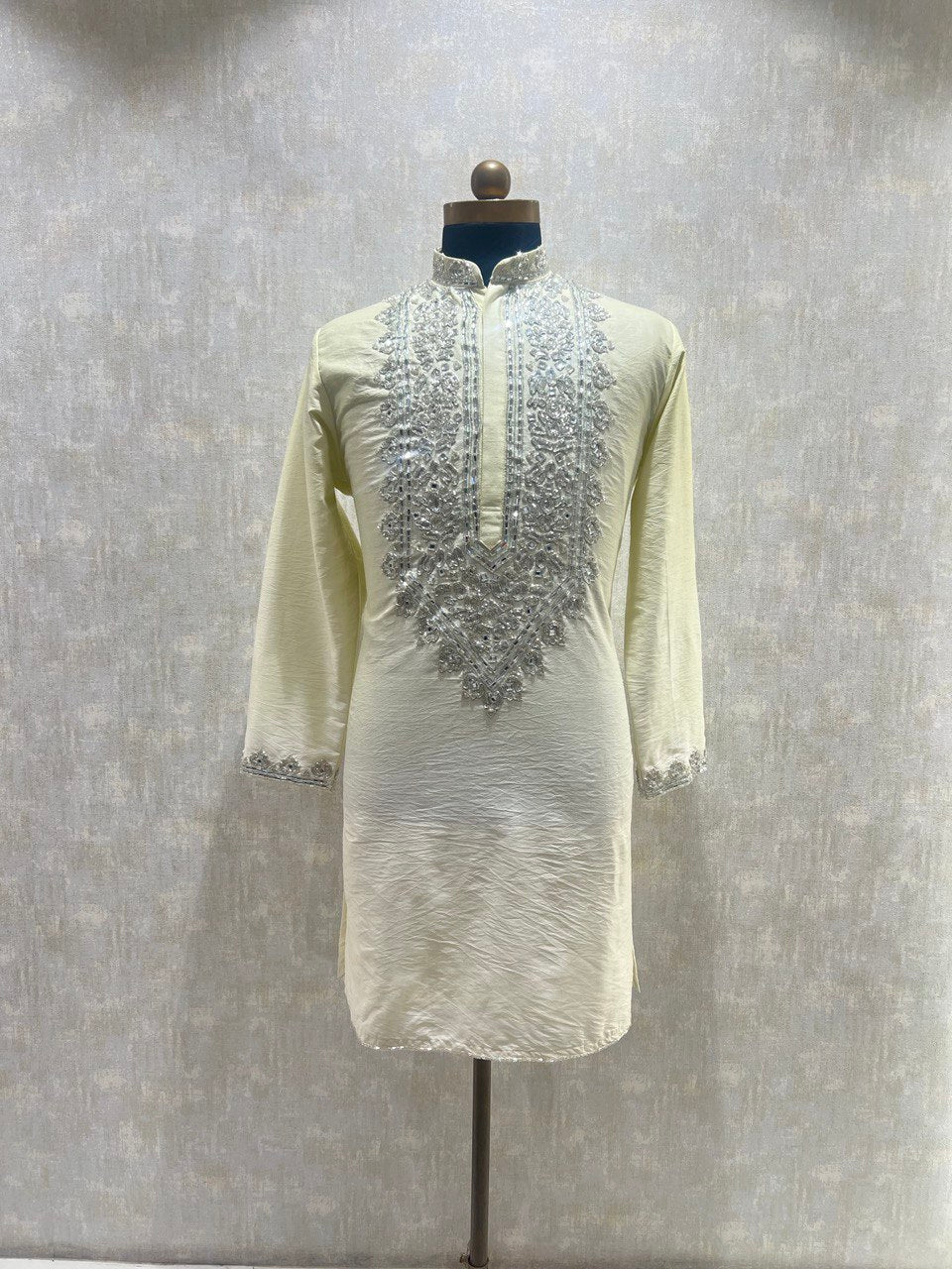 Hand Embroidered Real Glass Work Kurta Set