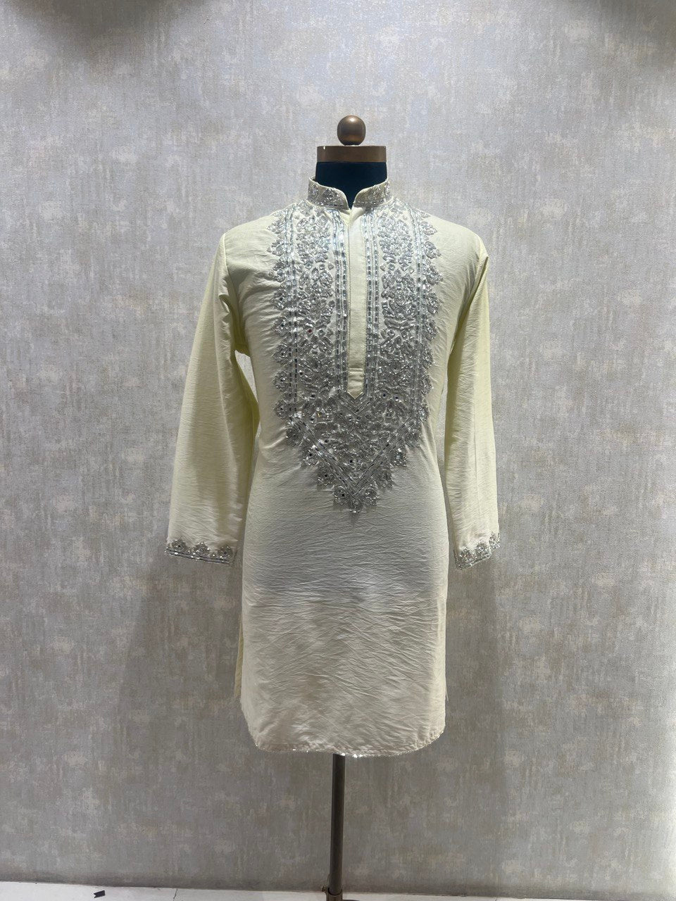 Hand Embroidered Real Glass Work Kurta Set