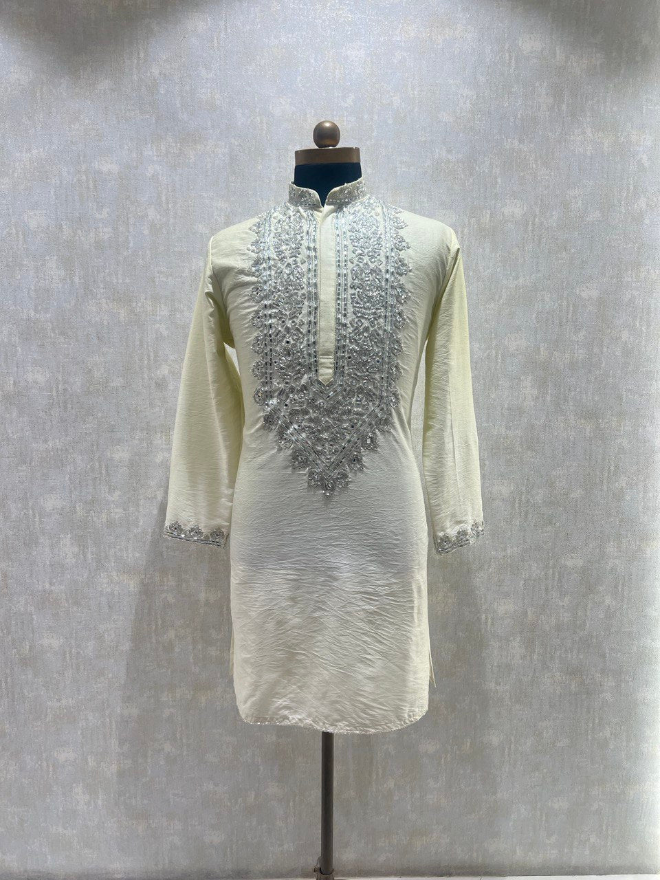 Hand Embroidered Real Glass Work Kurta Set