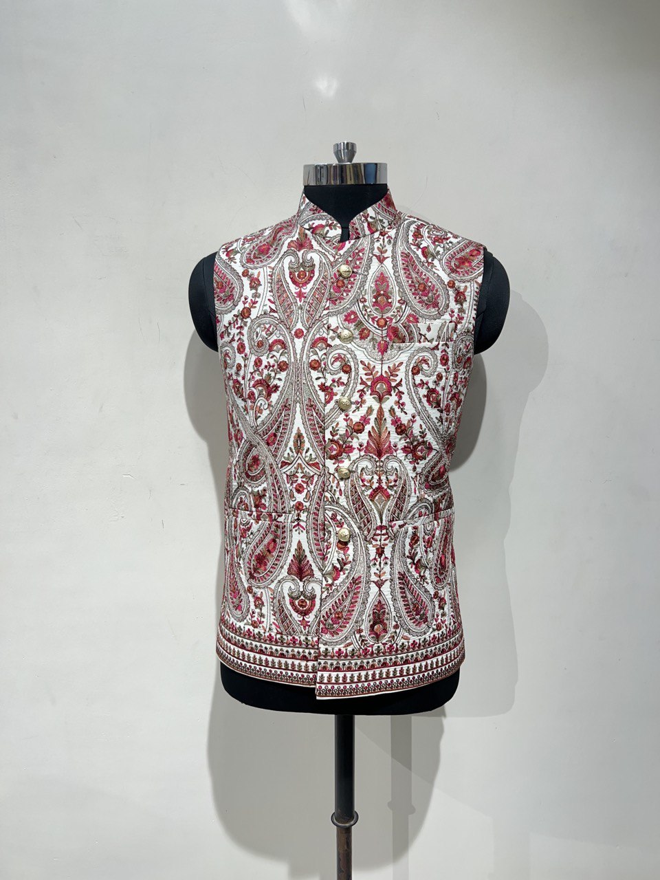 Kashmiri Embroidery Kurta Jacket Set