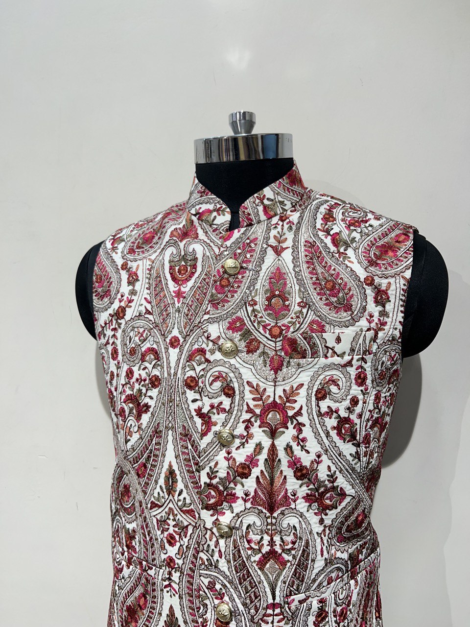Kashmiri Embroidery Kurta Jacket Set