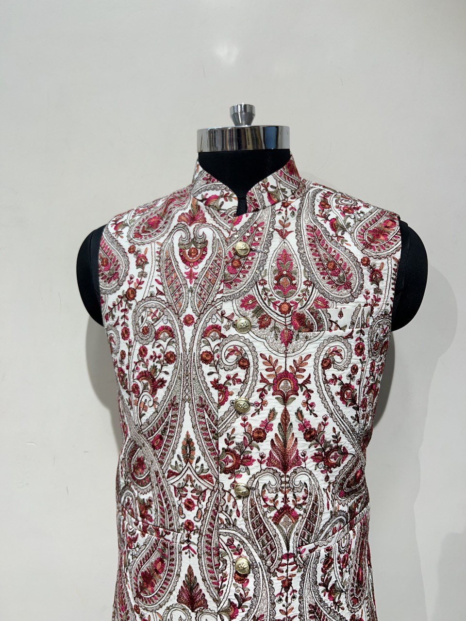 Kashmiri Embroidery Kurta Jacket Set