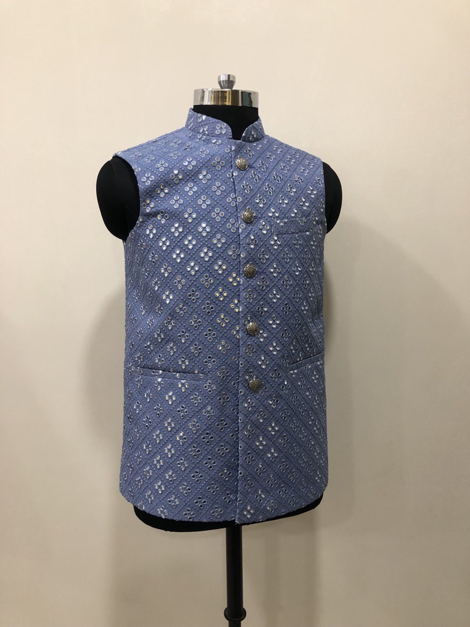 Mirror Embroidery Kurta Jacket Set