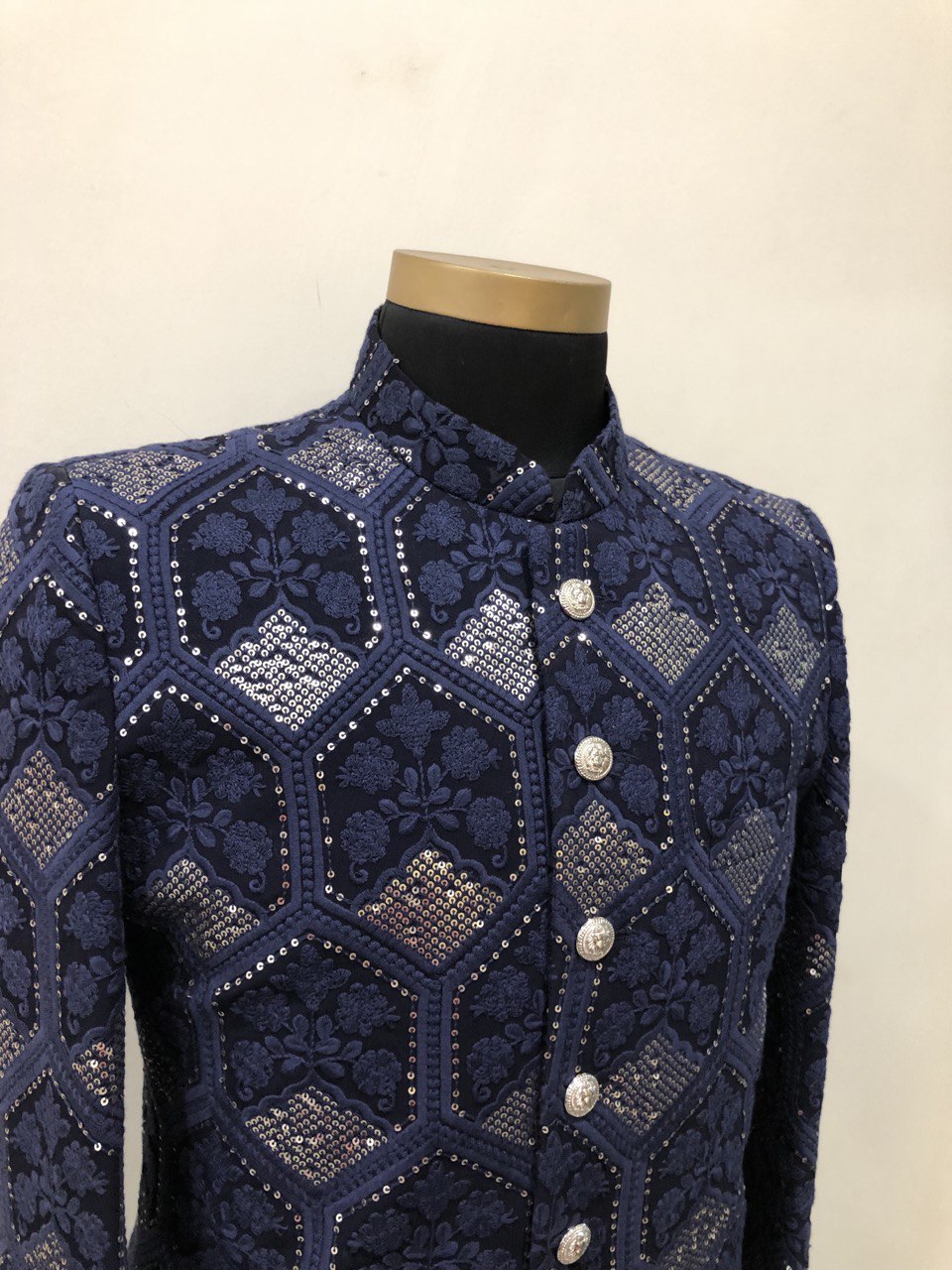Chikankari Box Embroidery Work Indowestern Set