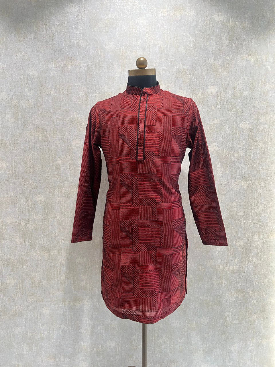 Thread Embroidered Pintuck Work Kurta Set