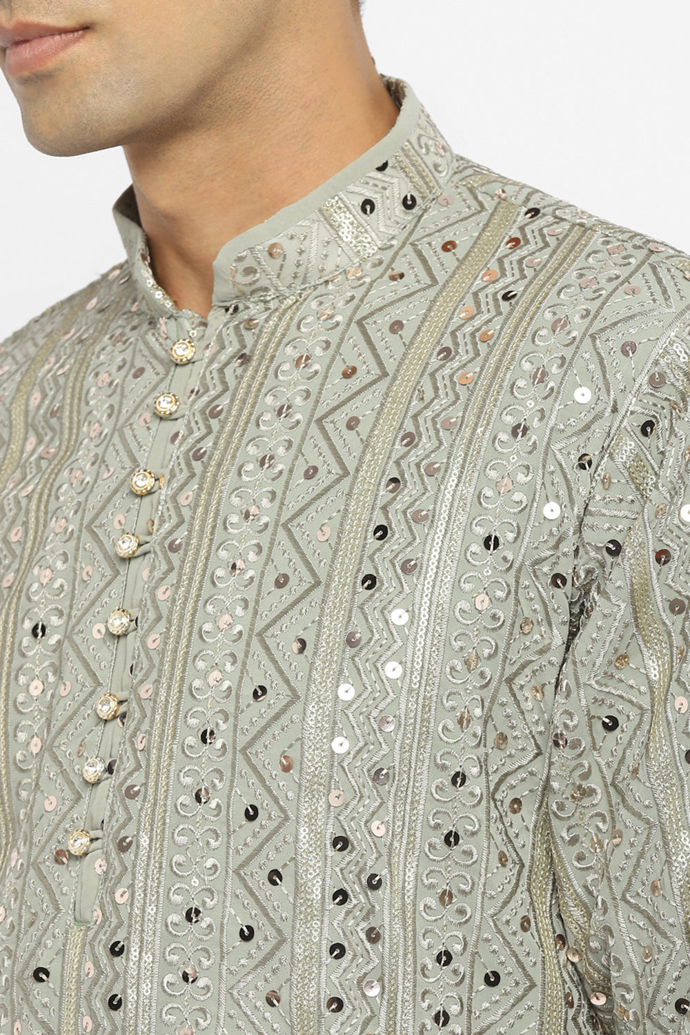 Formal Panel Embroidered Kurta Set