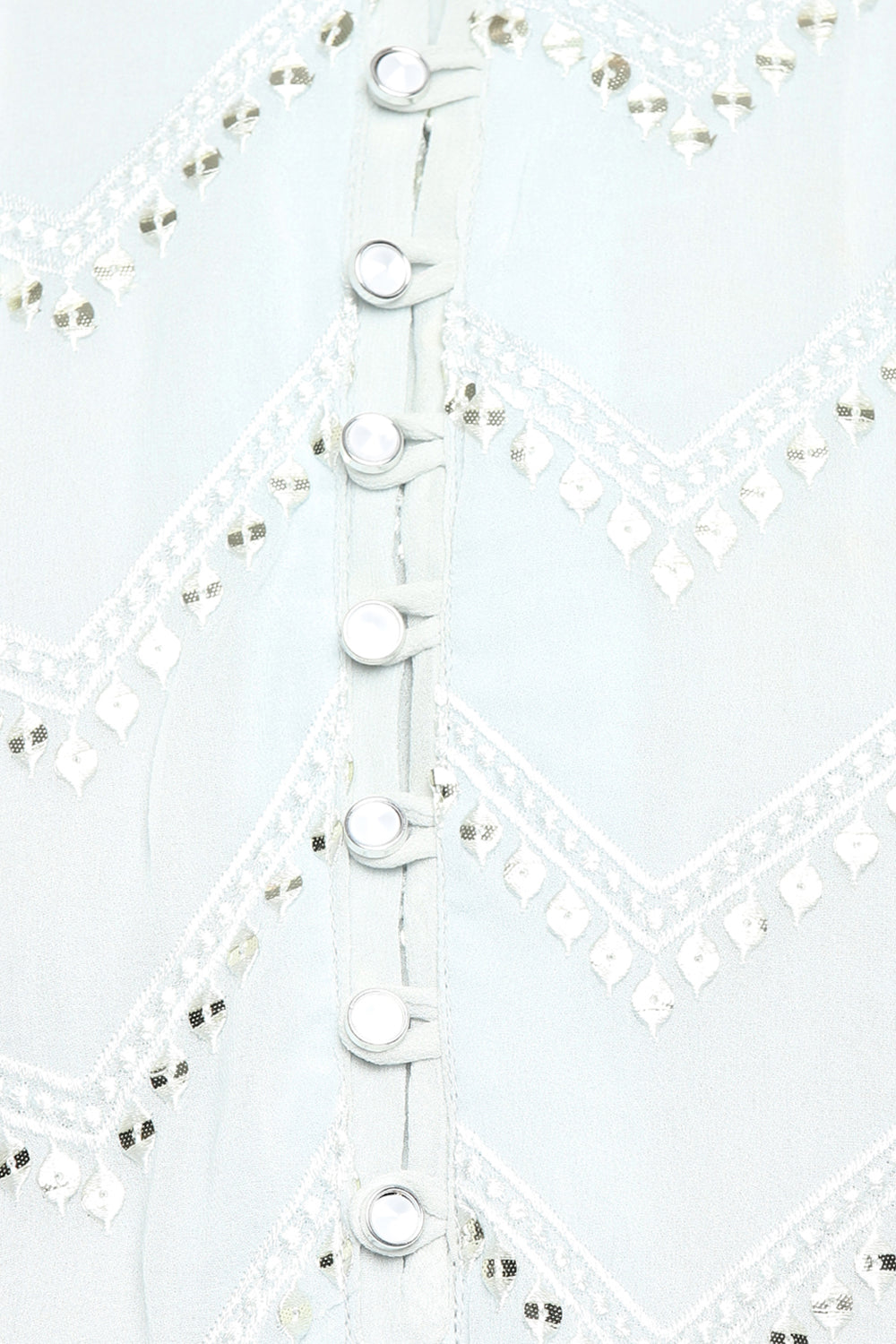 Chevron Sequin Embroidery Kurta Set