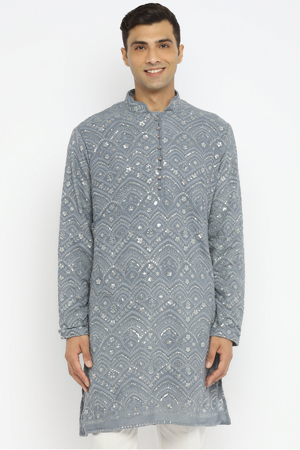 Sequin Chikankari Embroidery Kurta Set