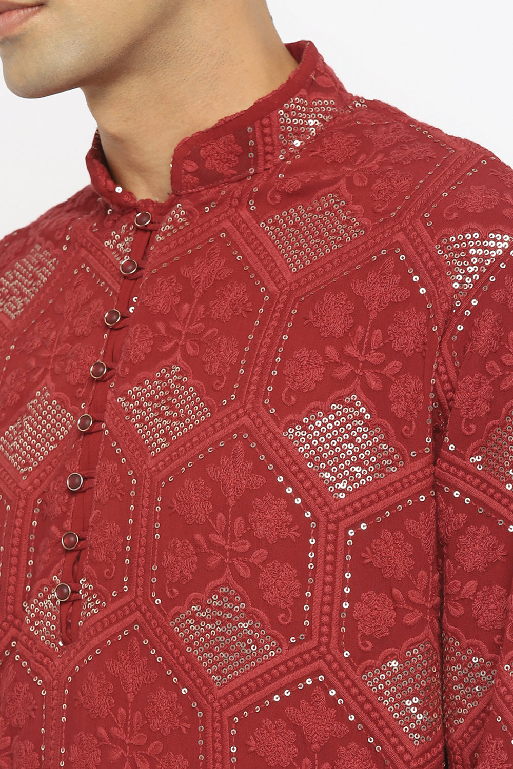 Motif Chikankari Embroidery Kurta Set