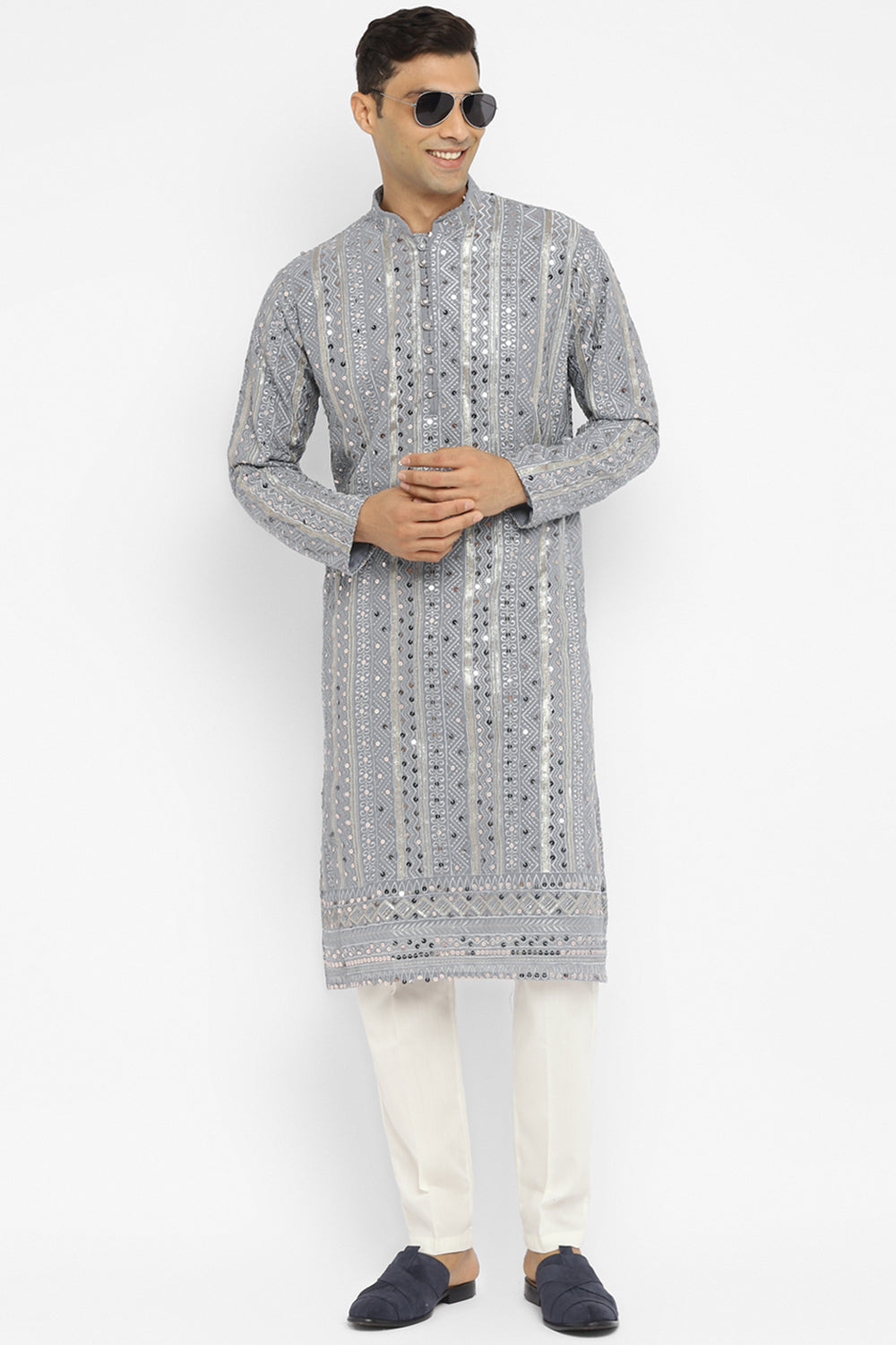 Formal Panel Embroidered Kurta Set