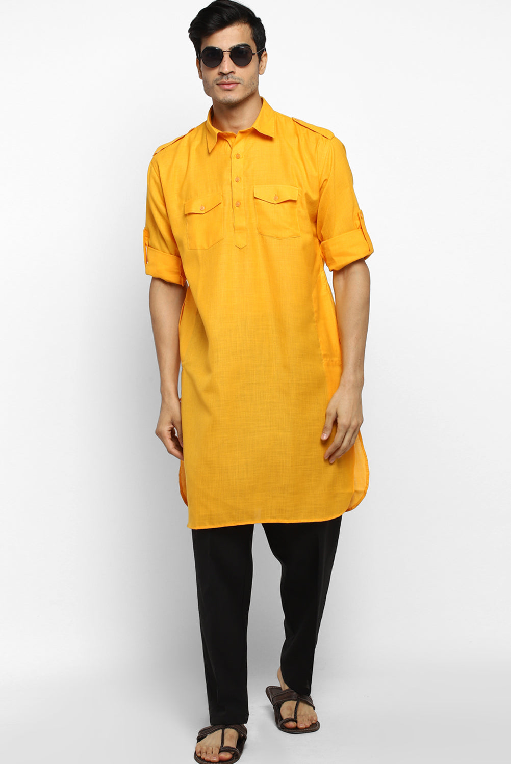 Mens Cotton Pathani Kurta Pant Set