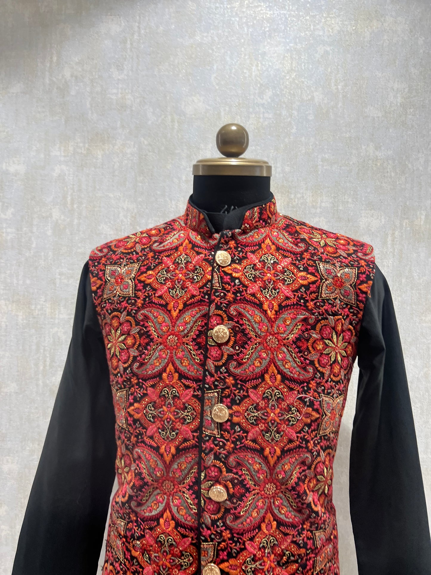 Kashmiri Embroidery Kurta Jacket Set