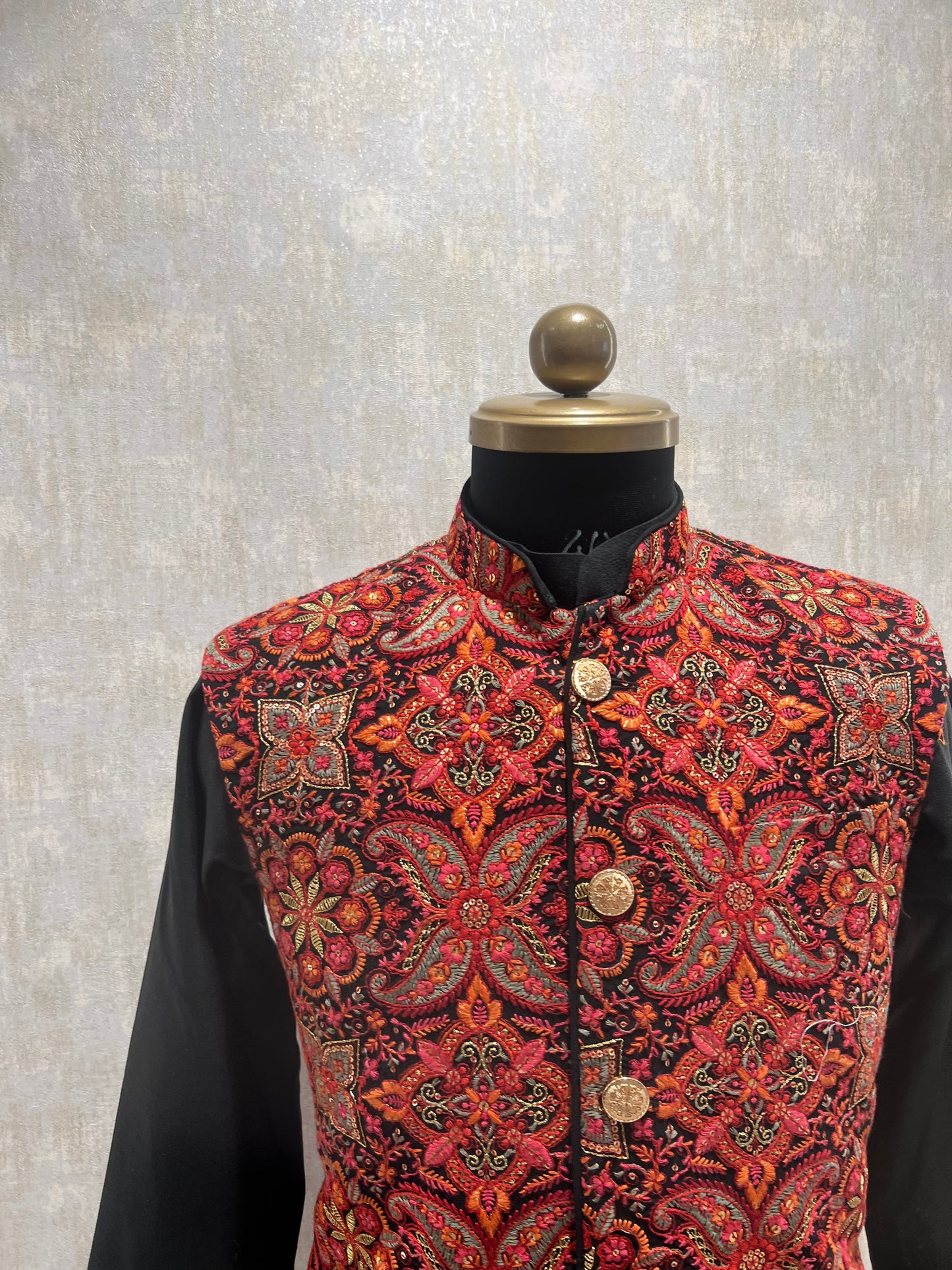 Kashmiri Embroidery Kurta Jacket Set