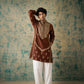 Glass Work Short Tissue Kurta With Wide Leg Pants