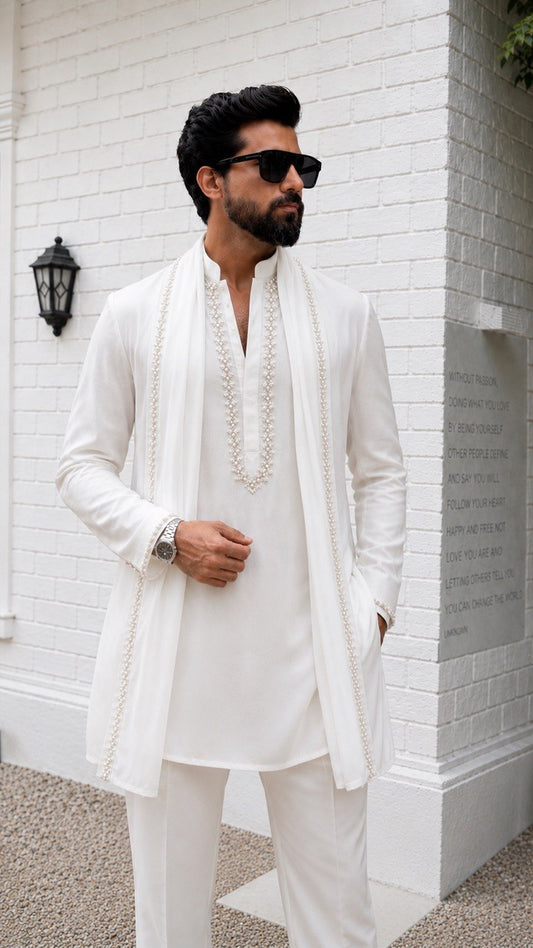 Hand Embroidered Short Kurta With Dupatta