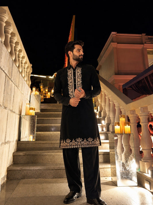Embroidered Yoke Work Kurta Set