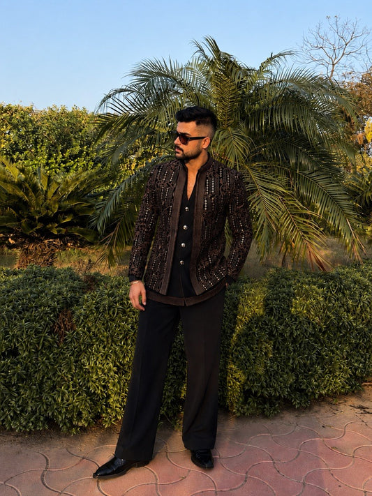 Embroidered Open Jodhpuri Set