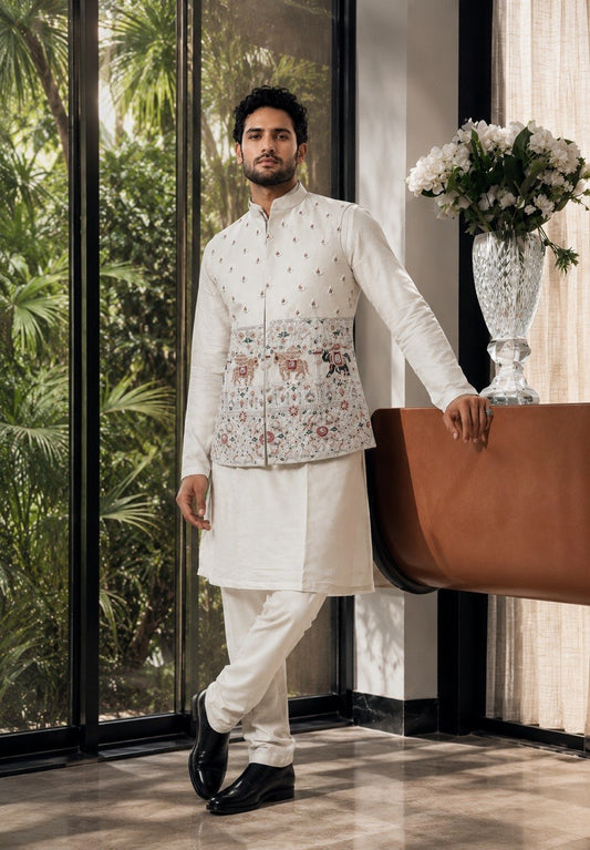 Elephant Jacket Set With Hand Embroidery