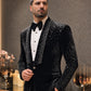 Hand Embroidered Tuxedo With Crystal Embellishments (TUX-001)