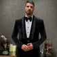 Hand Embroidered Tuxedo With Crystal Embellishments (TUX-001)