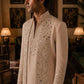 Hand Embroidered Glass Work Indowestern Set With V Neck Kurta