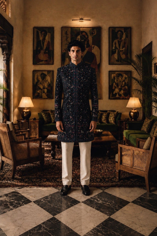 Vantara Themed Indowestern Set With Ivory Pants