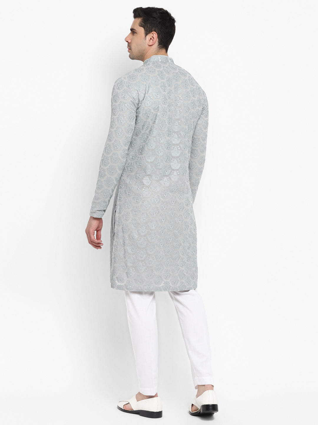 Lucknowi Sequins Worked Chikankari Kurta Set