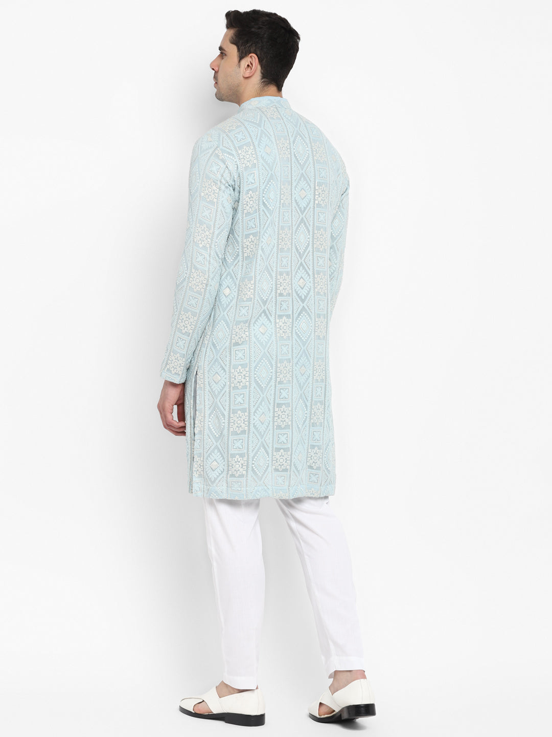 Lucknowi Sequins Worked Chikankari Kurta Set