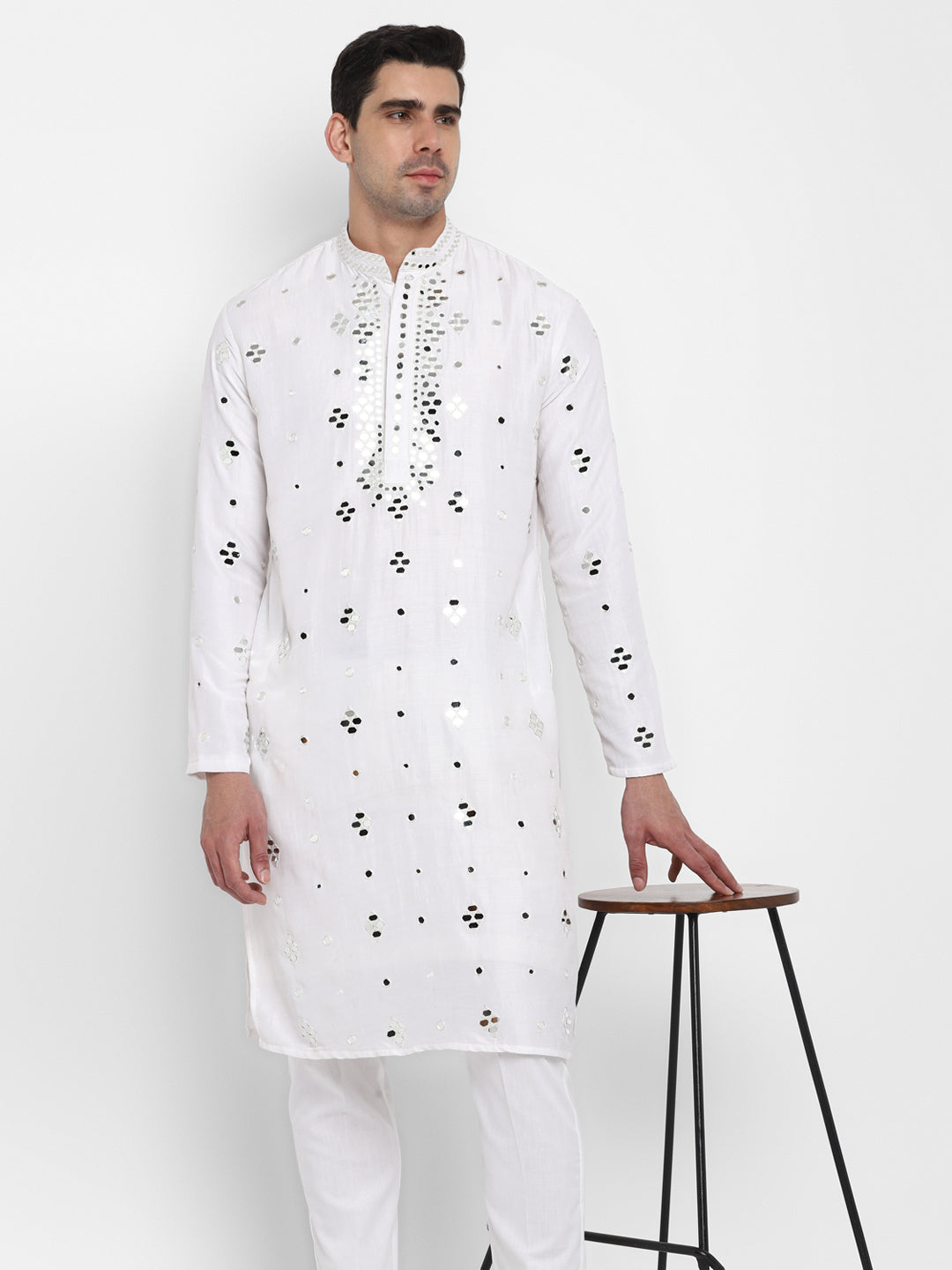 Hand Embroidered Glass Work Kurta Set