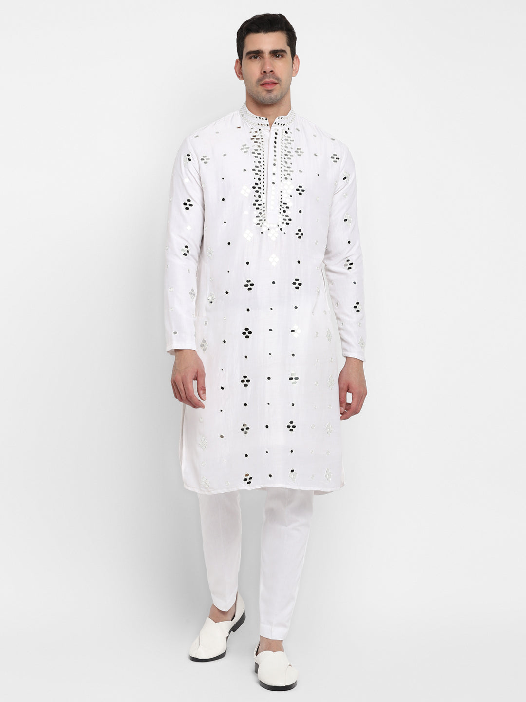 Hand Embroidered Glass Work Kurta Set