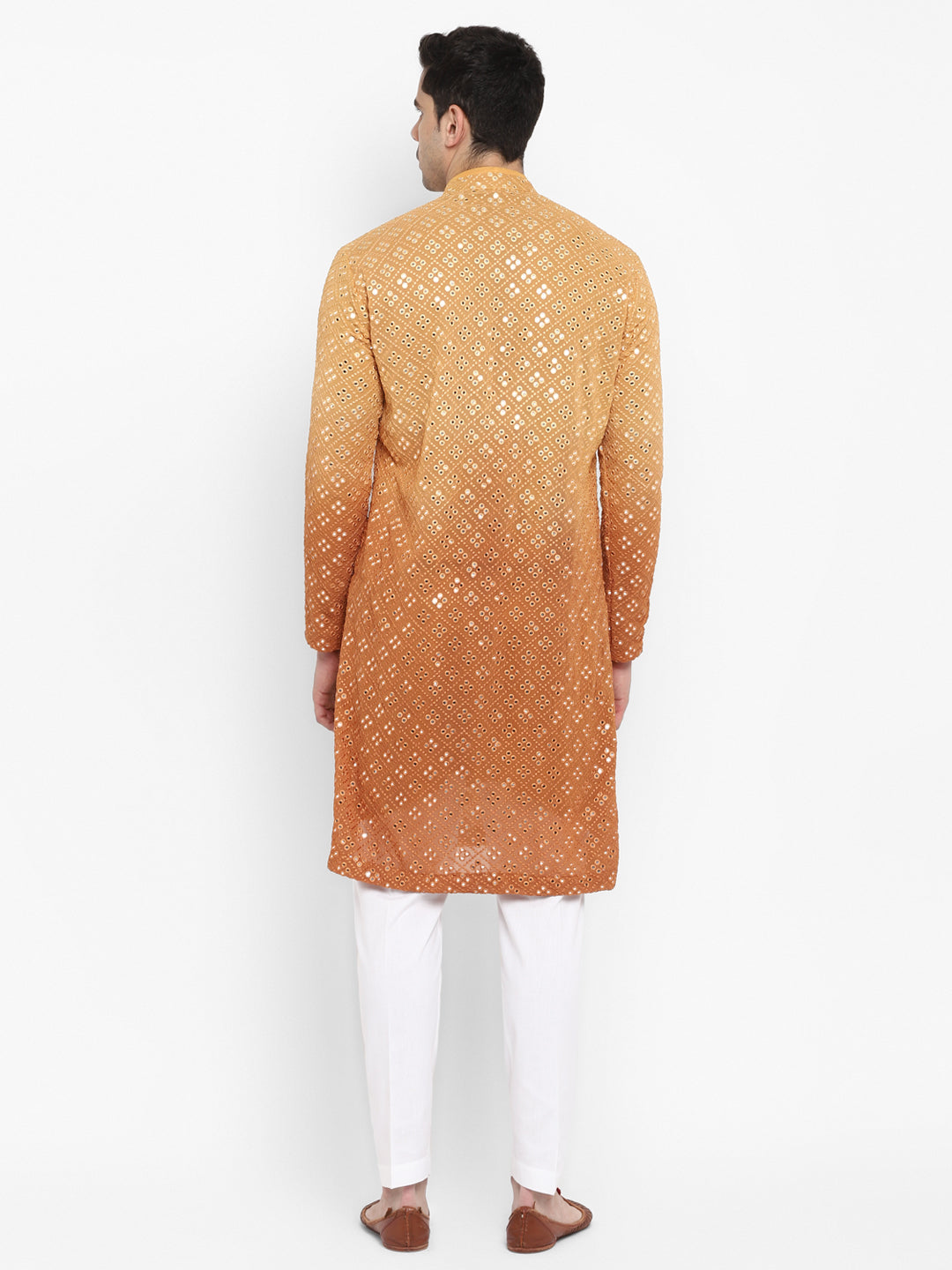 Ombre Effect Mirrorwork Kurta Set