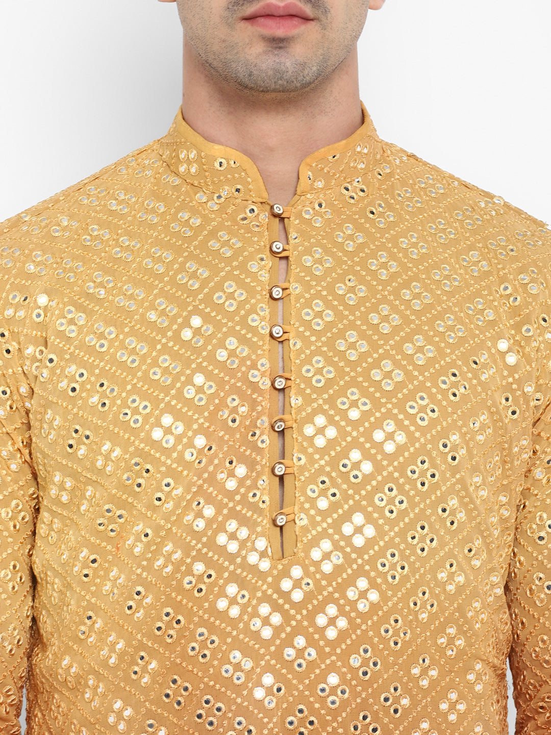 Ombre Effect Mirrorwork Kurta Set