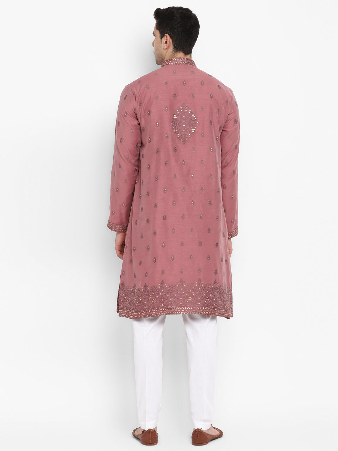 Cotton Silk Textured Brocade Silk Kurta Set