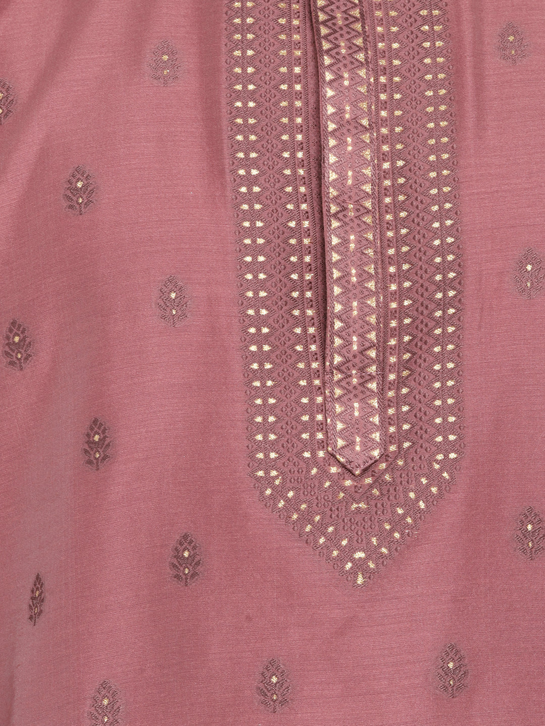 Cotton Silk Textured Brocade Silk Kurta Set