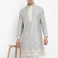 Cotton Silk Textured Brocade Silk Kurta Set