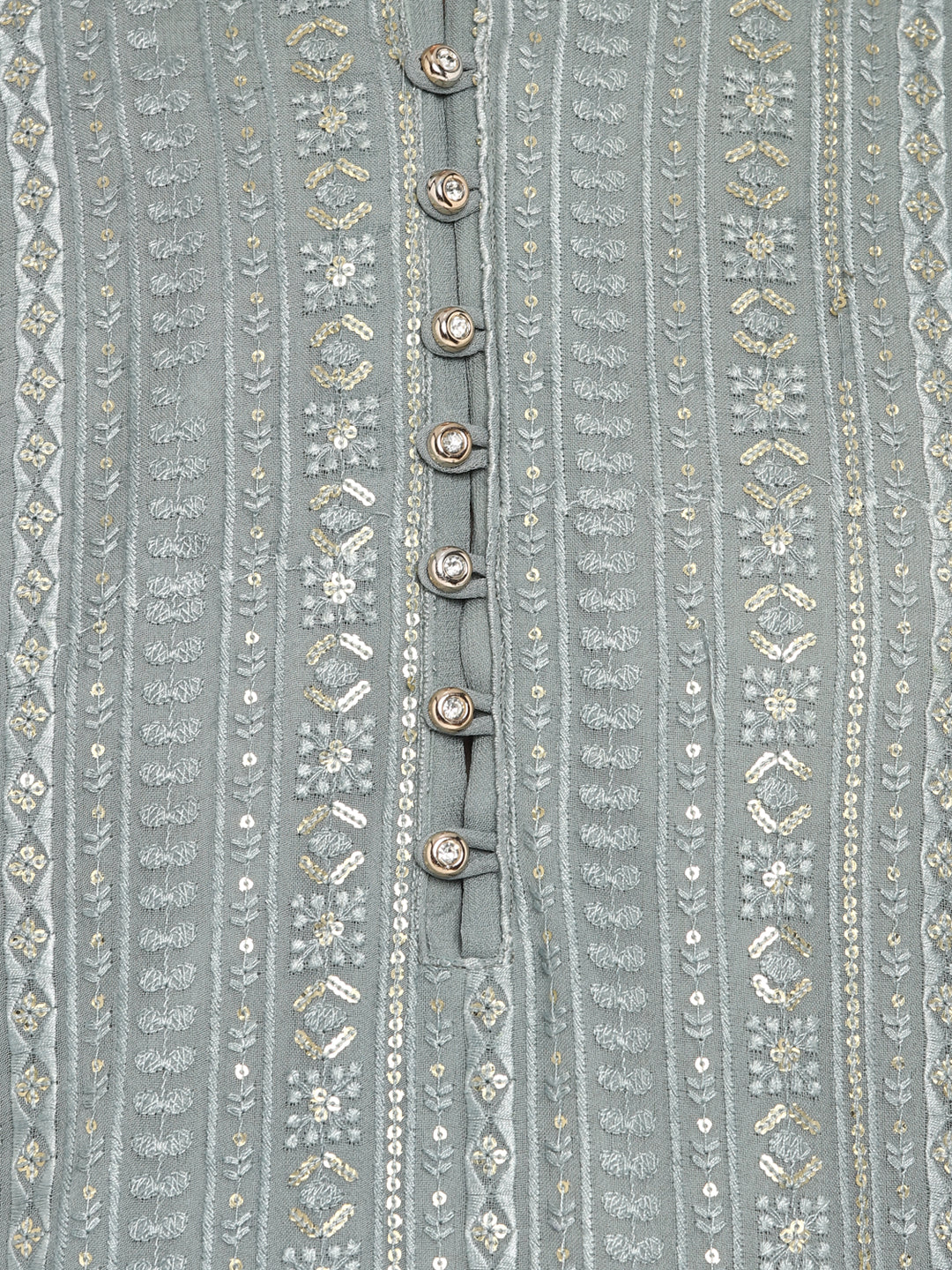 Lucknowi Sequins Worked Chikankari Kurta Set