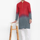 Ombre Dyed Chikankari Kurta Set With Sequins